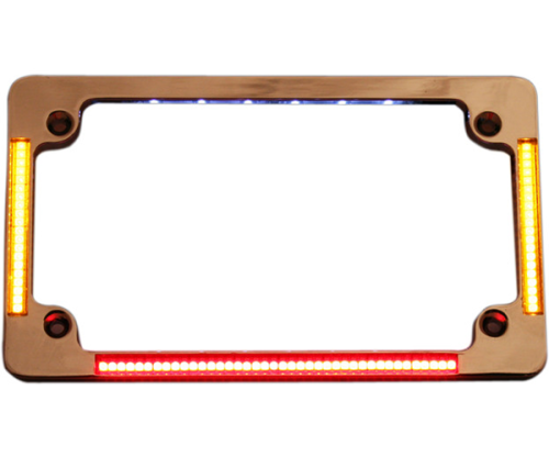 Chrome LED All In One Flat License Plate Frames