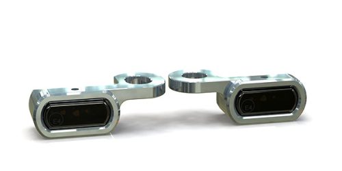 Polished Mirror Mount Under Control Indicators Softail Slim S &, Fat Boy S models 16-later, V-Rod and Touring 09-later.