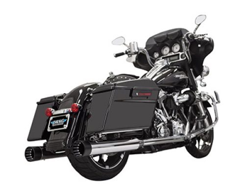 DNT Mufflers Chrome Straight Can with Black internal fluted End Cap For 99-16 FLT/FLHT/FLHR/FLHX/FLTR