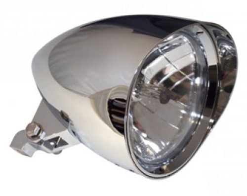Chrome 5-3/4" Headlight Unit with visor