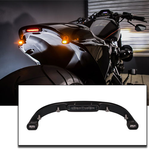 Black ALPHA MOTO Motorcycle Handlebar Mounted Black LED Turn Signals Compatible With Harley Davidson Softail models from 2015 up and FLH E-Glide models from 2009-2016 