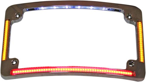 Chrome LED All In One Radius License Plate Frames