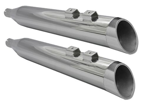 DNT MUFFLERS Chrome Straight Can with Polished Slash Cut End Cap For 17-23 FLHT/FLHTK/FLHR/FLHX/FLTRU/FLTRX/FLTRK