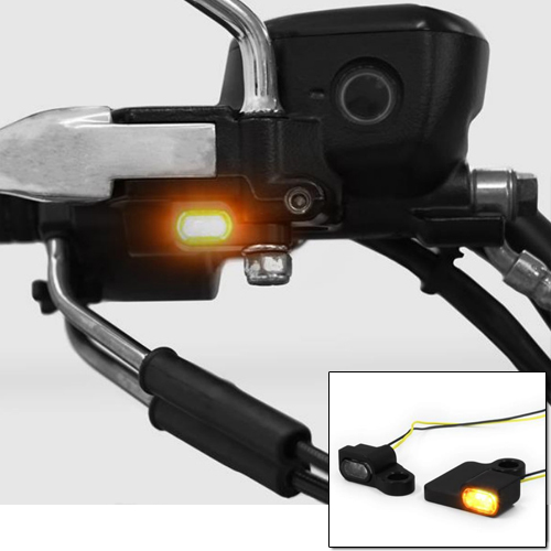 Motorrad LED Lauflicht Blinker Sequentiell Shark schwarz smoke