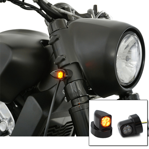 Motorrad LED Lauflicht Blinker Sequentiell Shark schwarz smoke