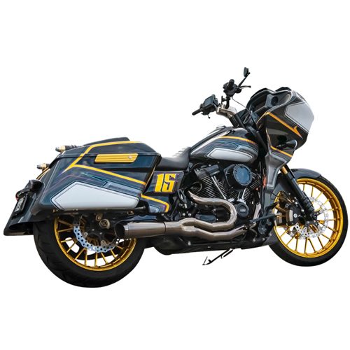 Bassani Road Rage II 2-into-1 Mid-Length Exhaust System - Mercury Black Chrome
