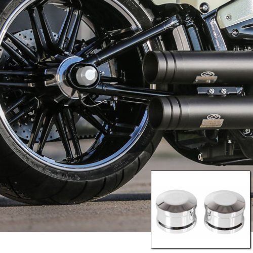 Polished Rear Axle Cover Set 18-UP Softail Models