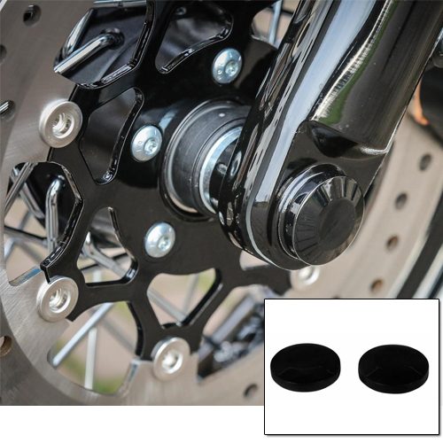 Black Front Axle Cover Set Softail 18-later (excl. Upside-Down Fork)