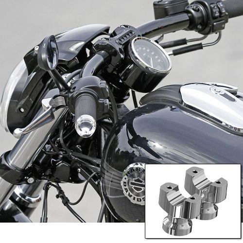 Chrome Flat Riser Kit for FXSB Models