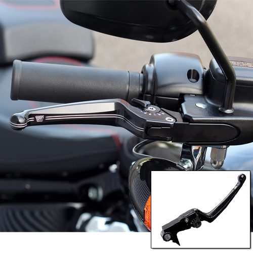 Wide Blade Brake Lever With Black Adjuster 15-UP Softail Models