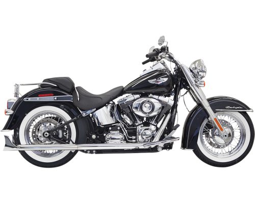 30" Fishtail Exhaust with Baffle Chrome For 07-15 SOFTAIL (2 1/4 ” MUFFLERS)