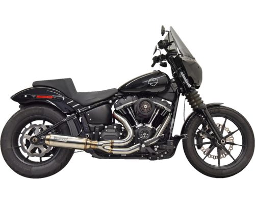 Super Bike Exhaust System with 4" Muffler - Stainless Steel For 18-23 FXFBS, FXBB AND 20-23 FXLRS