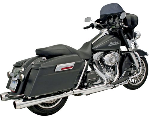 Slip On Mufflers Chrome Megaphone Muffler with Polished End Caps For 99-16 FLT/FLHT/FLHX/FLTR/FLHR