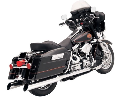 Slip On Mufflers Chrome with Slash Cut Ends For 99-16 FLT/FLHT/FLHX/FLTR/FLHR