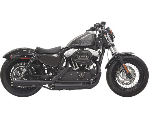 Firepower Series Mufflers Black w/ black billet end cap w/ contrasting flutes 14-22 XL (EXCEPT RH SPORTSTER MODELS)