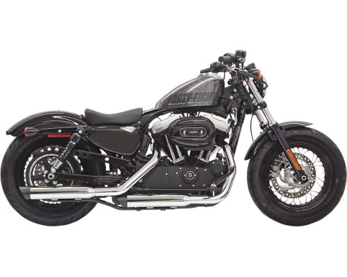 Firepower Series Mufflers Chrome w/ black billet slash-cut end cap 14-22 XL (EXCEPT RH SPORTSTER MODELS)