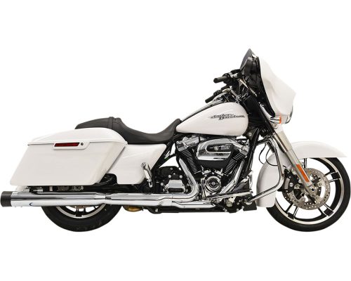DNT MUFFLERS Chrome Straight Can with Black internal fluted End Cap For 17-23 FLHT/FLHTK/FLHR/FLHX/FLTRU/FLTRX/FLTRK