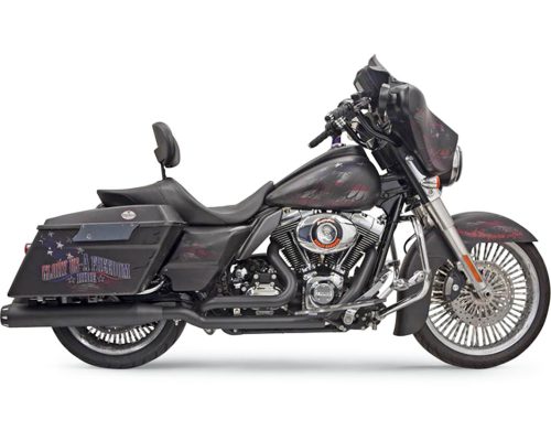 True-Dual Down Under Headpipe Black For 09-16 FLHT/FLHR/FLHX/FLTR