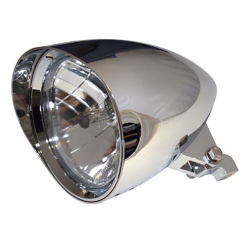 Chrome 5-3/4" Headlight Unit with visor