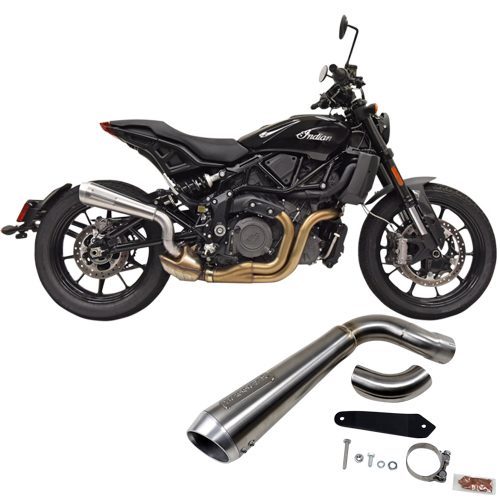 FTR 4" High Mount Short Megaphone Mufflers For Bikes With Catalytic Converter