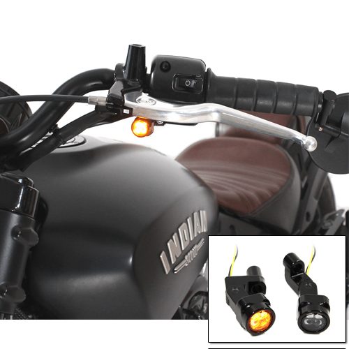 Round Mirror Mount LED Amber Indicators for Indian Scouts