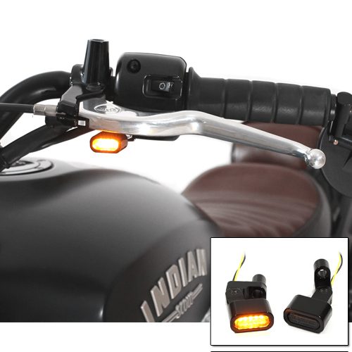 20mm Mirror Mount LED Amber Indicators for Indian Scouts
