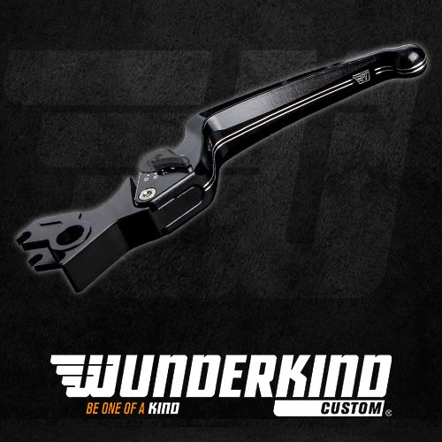 Wide Blade Clutch Lever With Black Adjuster For Sportster Models