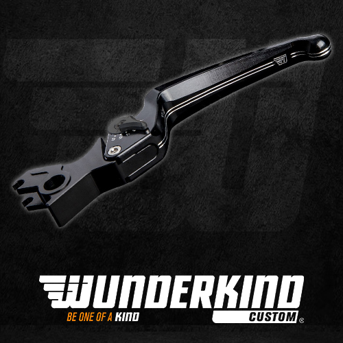 Wide Blade Clutch Lever With Black Adjuster For Sportster Models